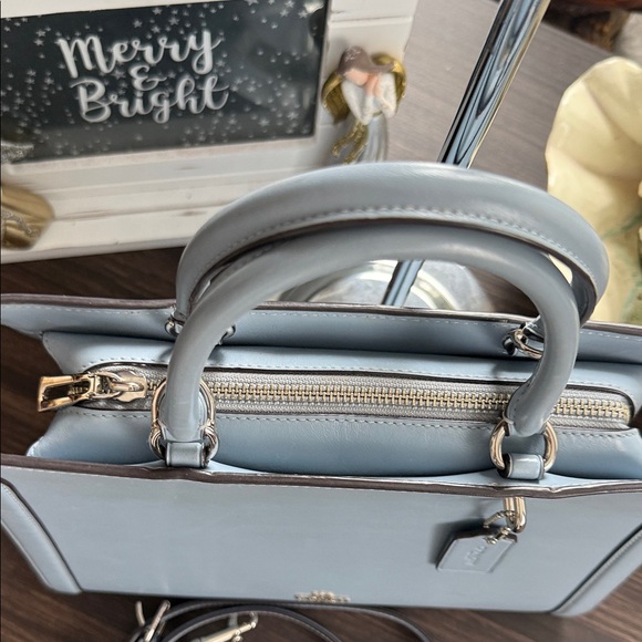 Coach ZOE 2018 Light Blue Leather Satchel with hangtag - Picture 7 of 17